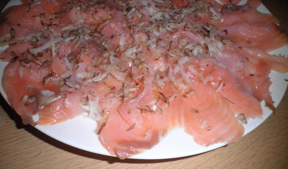 antipasto con salmone affumicato