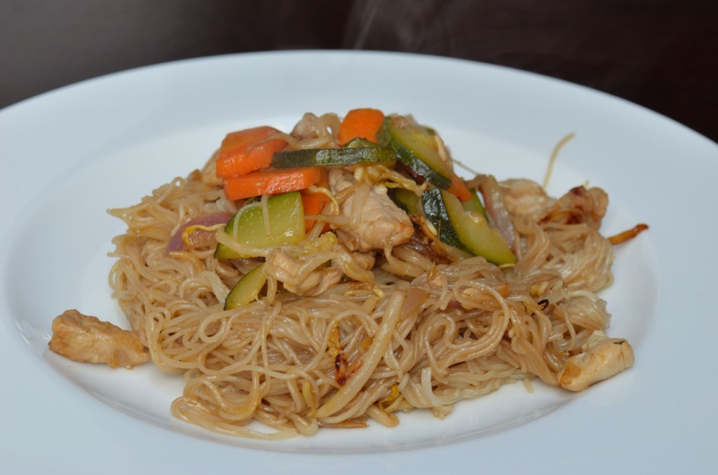 spaghetti di soia con carne