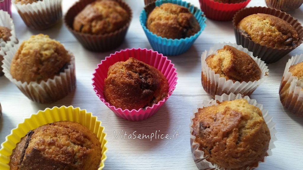 Tortine alla ricotta e gocce di cioccolato