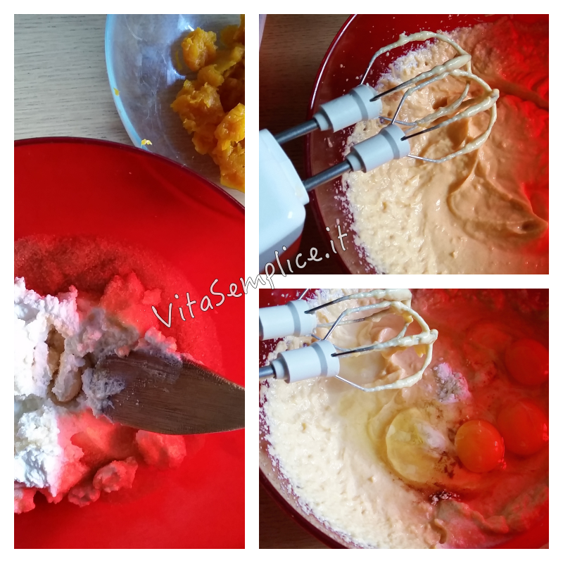 preparazione cheesecake alla zucca