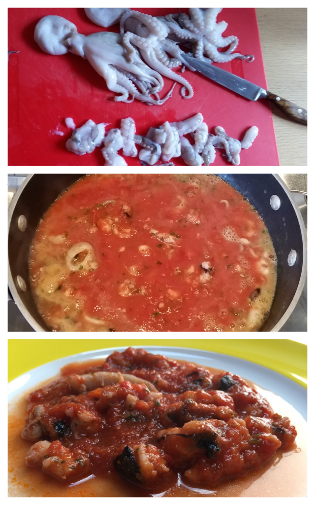 polipetti in padella al sugo